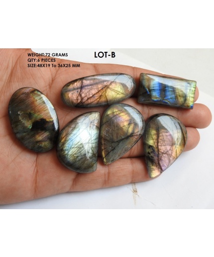 Labradorite Smooth Cabochons Lot,Fancy Shape,Multi Flash,Blue Fire,Loose Stone,Handmade Gemstone,Pendent,For Making Jewelry | Save 33% - Rajasthan Living 3