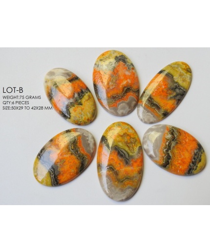 Bumble Bee Jasper Smooth Cabochons Lot,Loose Stone,One Side Polished,Fancy Shape,Gemstone For Pendent,For Making Jewelry C1 | Save 33% - Rajasthan Living 3