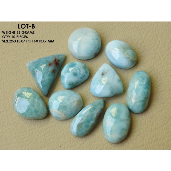 Larimar Smooth Cabochon,Fancy Shape,Gemstone Lot,Loose Stone,For Making Pendent,Jewelry,Handmade,Blue Color,One Of A Kind C2 | Save 33% - Rajasthan Living 6