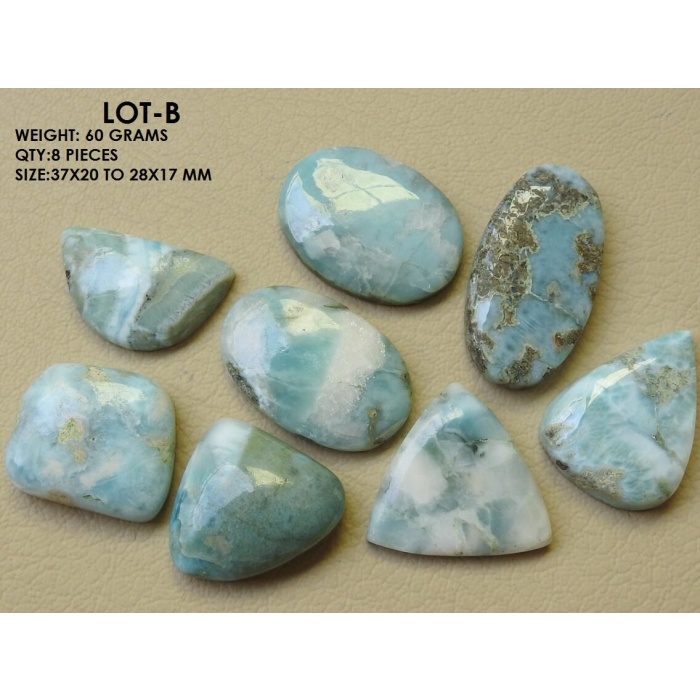 Larimar Smooth Cabochons Lot,Fancy,Gemstone,Loose Stone,Handmade,For Making Jewelry,Blue Color Wholesaler Supplies C2 | Save 33% - Rajasthan Living 7