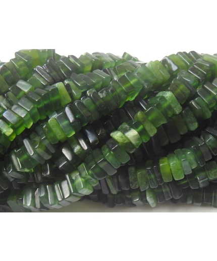 Natural Green Serpentine 16 Inch Strand Smooth Heishi Square Shape Beads 6 MM Approx Wholesale Price New Arrival PME(H2) | Save 33% - Rajasthan Living 5