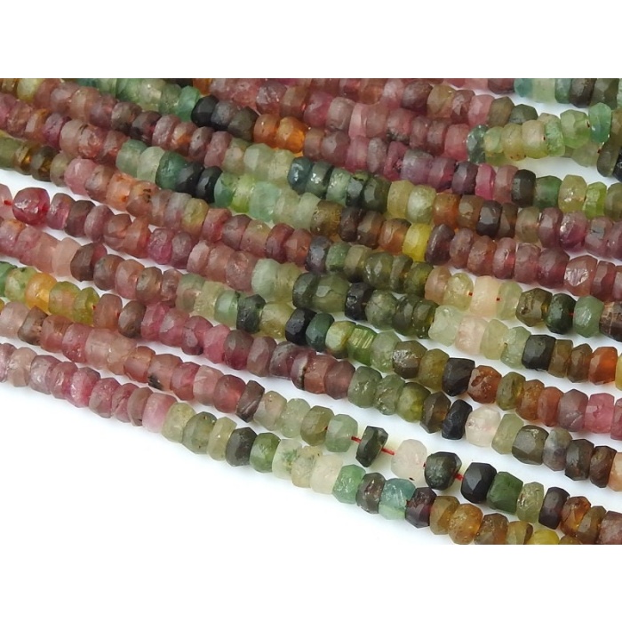 Tourmaline Smooth Roundel Beads,Matte Polished,Multi Shaded,Loose Stone,For Jewelry Makers,Wholesaler,Supplies 16Inch Strand (pme)B13 | Save 33% - Rajasthan Living 7