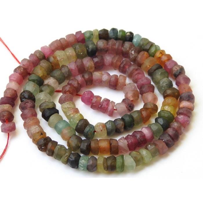 Tourmaline Smooth Roundel Beads,Matte Polished,Multi Shaded,Loose Stone,For Jewelry Makers,Wholesaler,Supplies 16Inch Strand (pme)B13 | Save 33% - Rajasthan Living 8