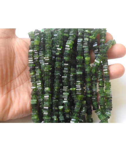 Natural Green Serpentine 16 Inch Strand Smooth Heishi Square Shape Beads 6 MM Approx Wholesale Price New Arrival PME(H2) | Save 33% - Rajasthan Living 7