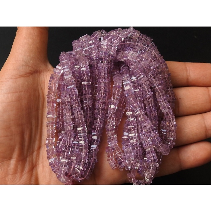 16 Inch Strand Natural Pink Amethyst Smooth Heishi Shape Beads 4 MM Approx Wholesale Price New Arrival PME(H1) | Save 33% - Rajasthan Living 8