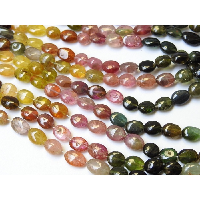 Tourmaline Smooth Tumble/Oval Shape Bead/Nuggets/Multi Shaded/16Inch Strand 8X5To6X5MM Approx/Wholesale Price/New Arrival PME(TU5) | Save 33% - Rajasthan Living 6