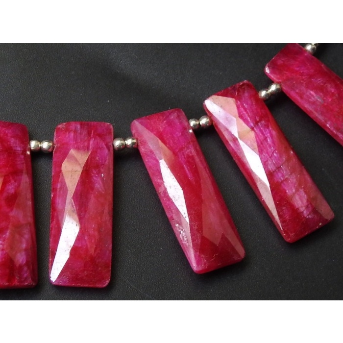 30X10MM Pair,Dyed Ruby Faceted Rectangle,Baguette,Briolette,Wholesale Price,New Arrival,PME-CY3 | Save 33% - Rajasthan Living 6