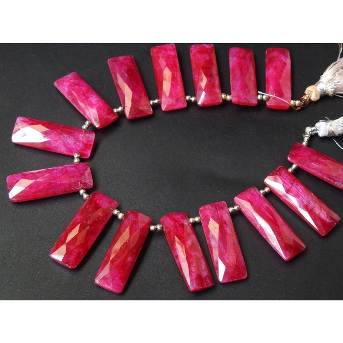 30X10MM Pair,Dyed Ruby Faceted Rectangle,Baguette,Briolette,Wholesale Price,New Arrival,PME-CY3 | Save 33% - Rajasthan Living 7