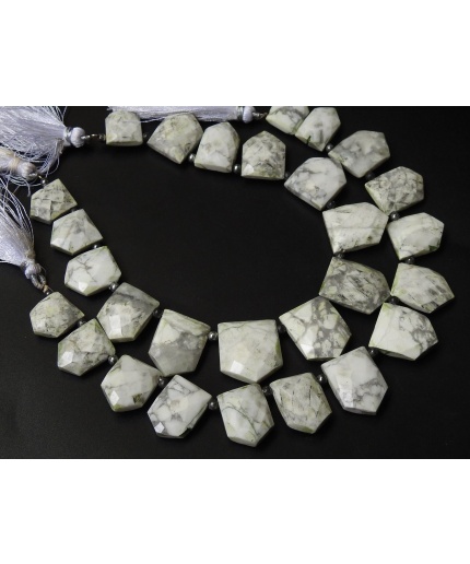 Howlite Faceted Pentagon Briolette,Fancy Cut,Hut Shape,Teardrop,Handmade,14Piece Strand 19X15To15X11MM Approx,Wholesale Price PME-BR8 | Save 33% - Rajasthan Living