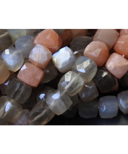 Moonstone Faceted Cubes,Box Shape Bead,Multi Shaded,Loose Stone,Cuboid, Wholesale Price New Arrival 8Inch Strand (pme)CB2 | Save 33% - Rajasthan Living