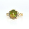 4.02 Carat Ethiopian Black Opal And Zircon Halo Ring In 14k Yellow Gold Plated ring | Save 33% - Rajasthan Living 8