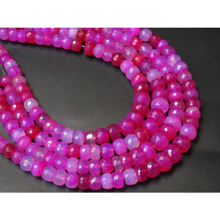 Rubilite Hot Pink Chalcedony Roundel Beads,Faceted,Loose Stone,Shaded,For Making Jewelry,Wholesaler,Supplies 8Inchs 7To8MM Approx (pme)CY1 | Save 33% - Rajasthan Living 9