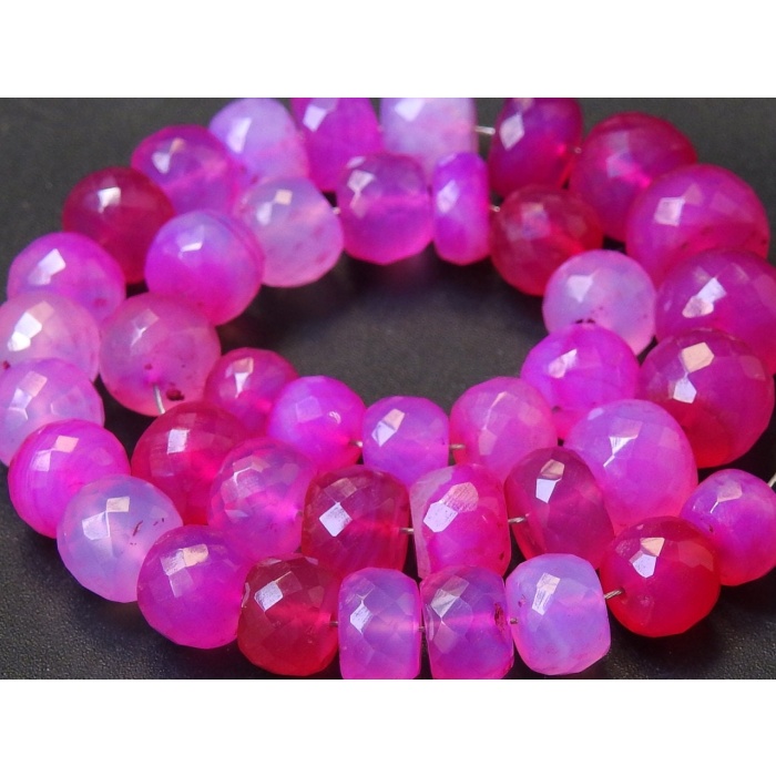 Rubilite Hot Pink Chalcedony Roundel Beads,Faceted,Loose Stone,Shaded,For Making Jewelry,Wholesaler,Supplies 8Inchs 7To8MM Approx (pme)CY1 | Save 33% - Rajasthan Living 5