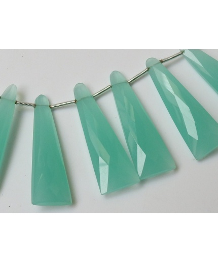 Aqua Blue Chalcedony Long Triangle,Trillion,Pyramid,Tapered Baguette,Briolette,Earrings Pair,Wholesaler,New Arrival 36X12MM Approx PME-CY3 | Save 33% - Rajasthan Living 3