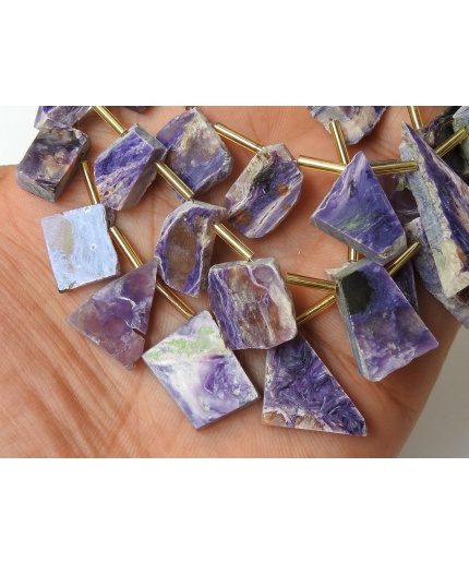 Charoite Polished Rough Slice,Slab,Stick,Loose Raw,11Piece Strand 24X11To12X12MM Approx,Wholesaler,Supplies,100%Natural PME-R4 | Save 33% - Rajasthan Living