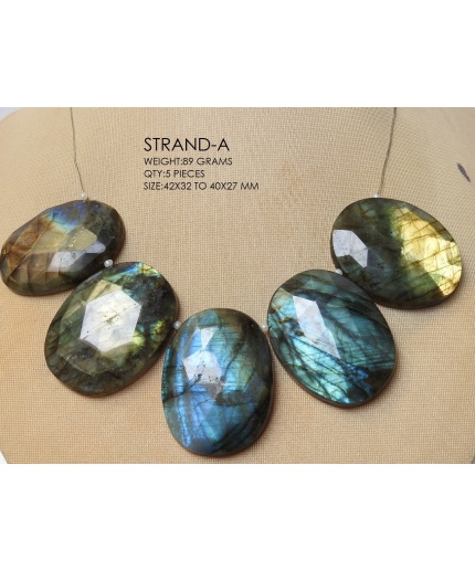 Labradorite Faceted Cabochon,Oval Shape,Sideway Drill,Briolette,Loose Gemstone,Multi Fire Wholesaler Supplies BR1 | Save 33% - Rajasthan Living