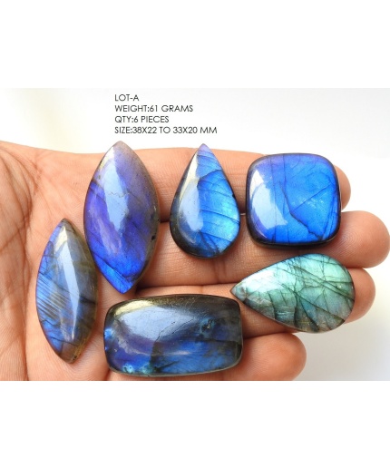 Labradorite Smooth Cabochon Lot,Blue Flashy Fire,Fancy Shapes,Loose Stone,Handmade Gemstone,For Making Pendents,Jewelry 100%Natural PME(C1) | Save 33% - Rajasthan Living