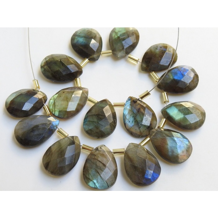 14X10 MM Pair Natural Labradorite Multi Flashy Color Faceted Teardrop Wholesale Price New Arrival (PME-CY3 | Save 33% - Rajasthan Living 7