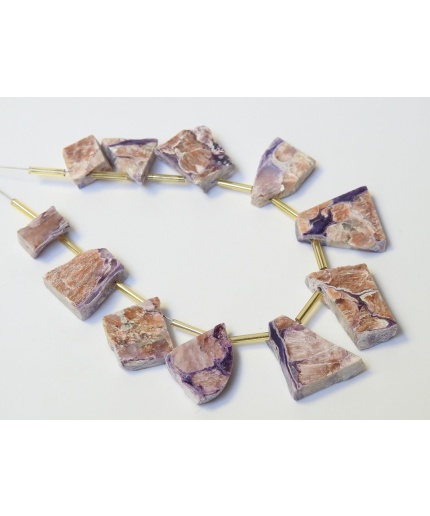 Charoite Polished Rough Slice,Slab,Stick,Loose Raw,11Pieces Strand 20X15To11X11MM Approx,Wholesaler,Supplies,100%Natural PME-R4 | Save 33% - Rajasthan Living 3