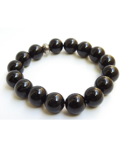 Natural Black Onyx Bracelet,Smooth,Sphere,Ball,Roundel Beads,Personalized Gift,One Of A Kind 16Piece 12MM Approx Wholesaler,Supplies (pme)B4 | Save 33% - Rajasthan Living 3