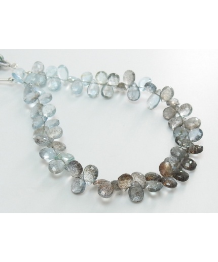 Moss Aquamarine Faceted Teardrop,Multi Shaded,Loose Bead 8Inch 9X6To8X5MM Approx Wholesale Price,New Arrival,100%Natural BB(BR4) | Save 33% - Rajasthan Living 3