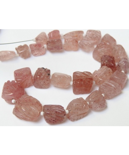 Strawberry Quartz Carving Bead,Tumble,Nuggets,Loose Stone,Handmade,For Making Jewelry,Wholesaler,12Inch 12X10To8X8MM Approx,PME-TU5 | Save 33% - Rajasthan Living 5