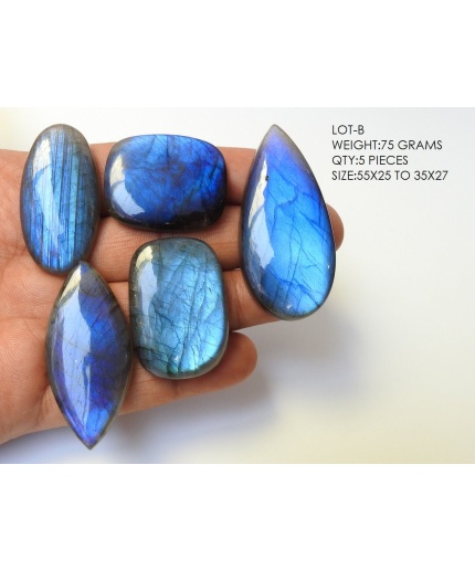 Labradorite Smooth Cabochon Lot,Blue Flashy Fire,Fancy Shapes,Loose Stone,Handmade Gemstone,For Making Pendents,Jewelry 100%Natural PME(C1) | Save 33% - Rajasthan Living 3