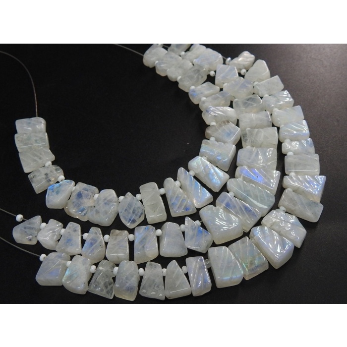 Natural White Rainbow Moonstone Briolettes,Carving Bead,Fancy Cut,Loose Stone,21Piece 14X6To8X7MM Approx,Wholesaler,Supplies PME(BR2) | Save 33% - Rajasthan Living 5