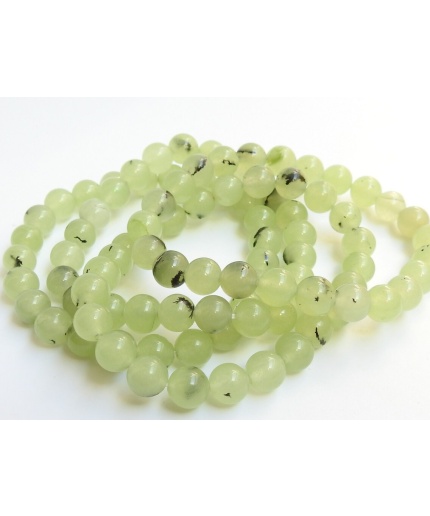 Prehnite Beaded Bracelet,Smooth,Sphere,Ball,Roundel,Beads,Wholesaler,Supplies,Gemstones For Jewelry,Gift For Her 24Piece 8MM Approx (pme)B4 | Save 33% - Rajasthan Living