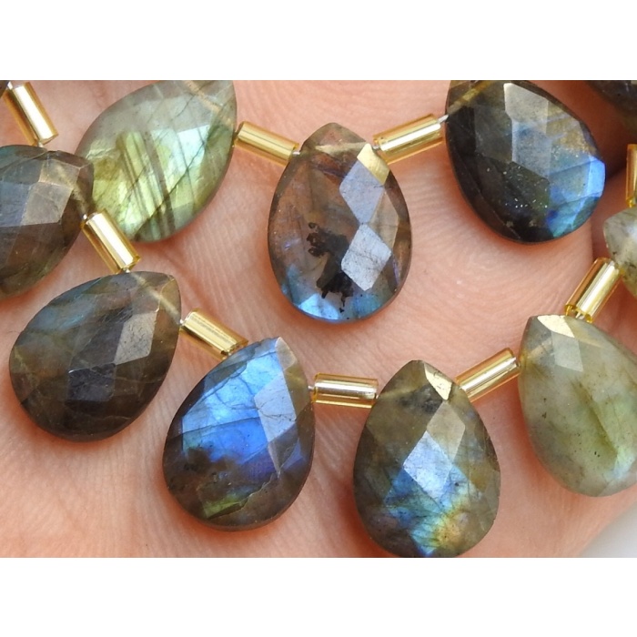 Labradorite faceted Teardrop,Drop,Multi Flashy Fire,Handmade,Loose Stone,For Making Earrings,Jewelry,Wholesaler,Supplies,18X12MM PME-CY3 | Save 33% - Rajasthan Living 7