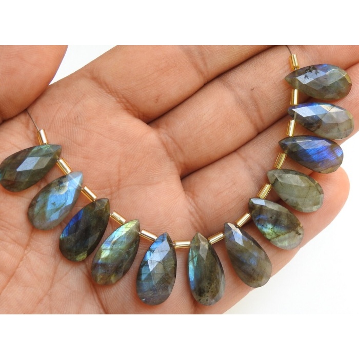 14X10 MM Pair Natural Labradorite Multi Flashy Color Faceted Teardrop Wholesale Price New Arrival (PME-CY3 | Save 33% - Rajasthan Living 8