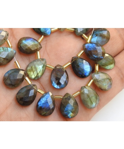 14X10 MM Pair Natural Labradorite Multi Flashy Color Faceted Teardrop Wholesale Price New Arrival (PME-CY3 | Save 33% - Rajasthan Living