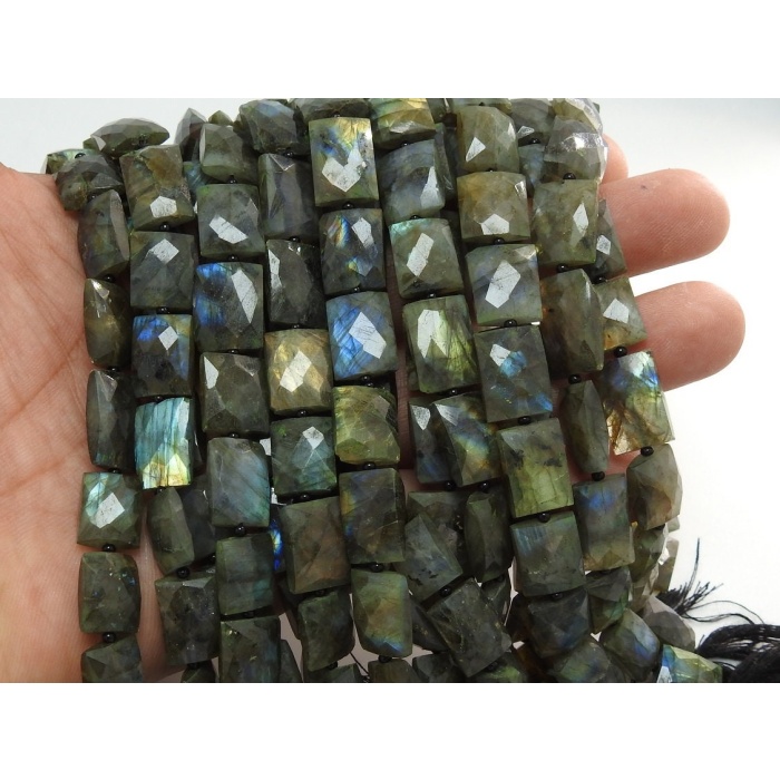 Labradorite Faceted Baguette,Rectangle,Bead,Cross Drill,Multi Fire,18Piece 14X10To11X9MM Approx,Wholesale Price PME(B12) | Save 33% - Rajasthan Living 11