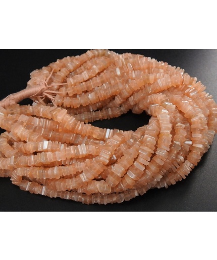 Natural Moonstone Smooth Heishi,Square,Cushion Shape Bead,Peach Color,16Inch Strand 4MM Approx,Wholesale Price,New Arrival PME-H1 | Save 33% - Rajasthan Living