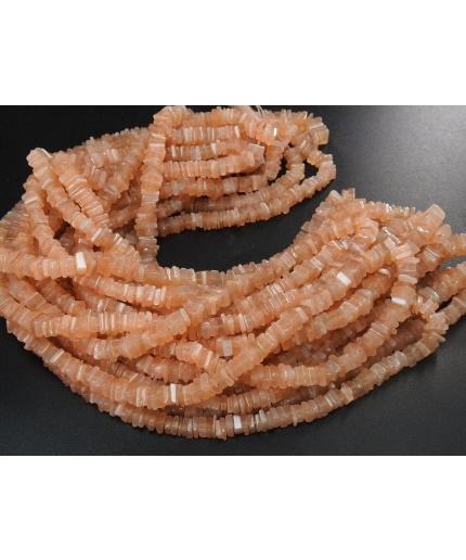 Natural Moonstone Smooth Heishi,Square,Cushion Shape Bead,Peach Color,16Inch Strand 4MM Approx,Wholesale Price,New Arrival PME-H1 | Save 33% - Rajasthan Living 3