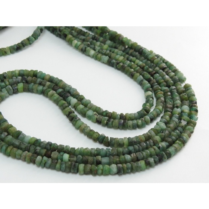 Natural Emerald Smooth Roundel Beads/Matte Polished/Handmade/Loose Stone/16Inch 4MM Approx/Wholesale Price/New Arrival PME(B12) | Save 33% - Rajasthan Living 8