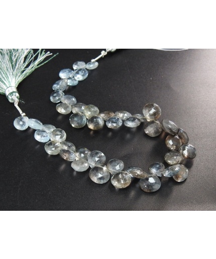 8 Inch Strand Natural Moss Aquamarine Multi Shaded Faceted Heart Shape Teardrops 9X9 To 7X7 MM Approx Wholesale Price New Arrival BB(BR4) | Save 33% - Rajasthan Living 3