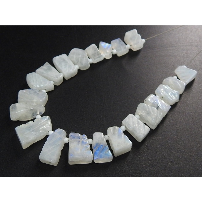 Natural White Rainbow Moonstone Briolettes,Carving Bead,Fancy Cut,Loose Stone,21Piece 14X6To8X7MM Approx,Wholesaler,Supplies PME(BR2) | Save 33% - Rajasthan Living 6