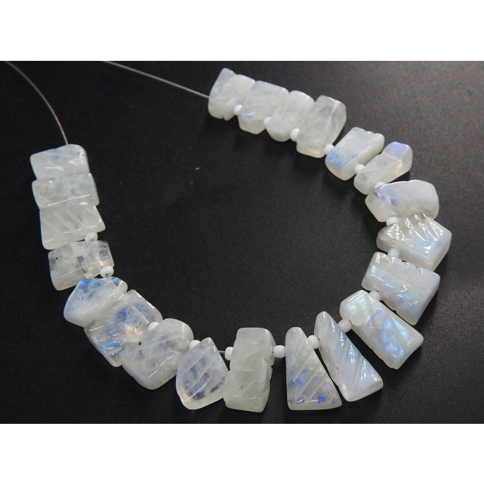 Natural White Rainbow Moonstone Briolettes,Carving Bead,Fancy Cut,Loose Stone,21Piece 14X6To8X7MM Approx,Wholesaler,Supplies PME(BR2) | Save 33% - Rajasthan Living 9