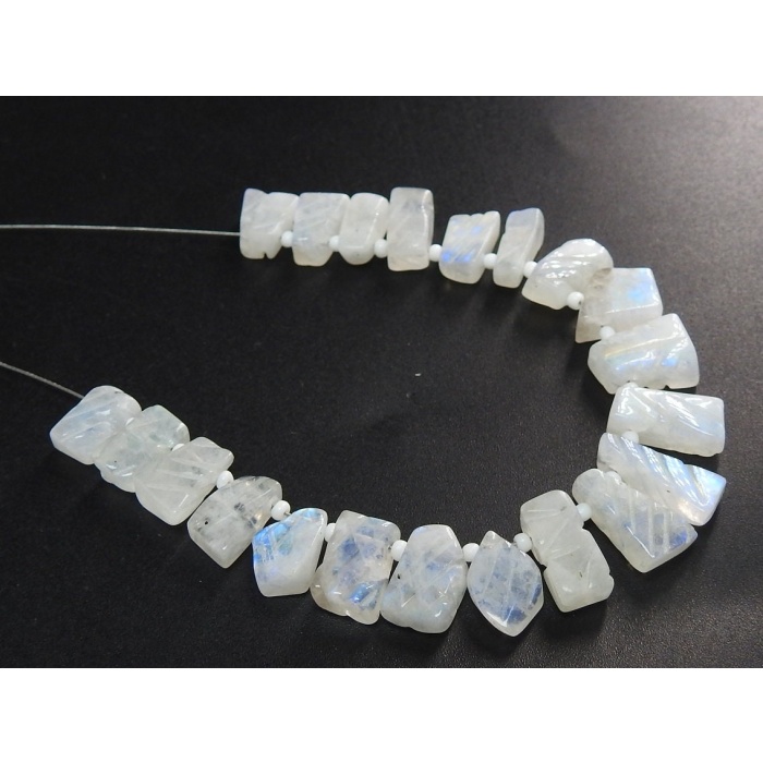 Natural White Rainbow Moonstone Briolettes,Carving Bead,Fancy Cut,Loose Stone,21Piece 14X6To8X7MM Approx,Wholesaler,Supplies PME(BR2) | Save 33% - Rajasthan Living 8