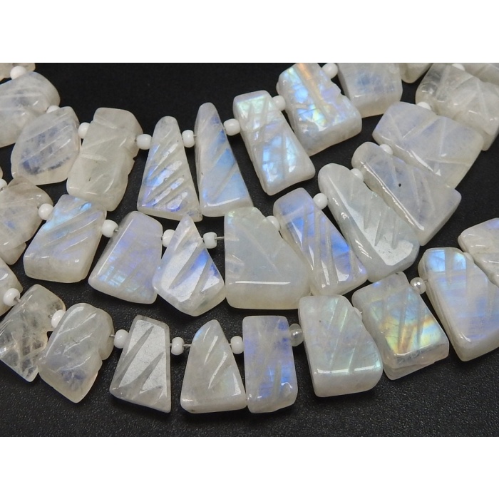 Natural White Rainbow Moonstone Briolettes,Carving Bead,Fancy Cut,Loose Stone,21Piece 14X6To8X7MM Approx,Wholesaler,Supplies PME(BR2) | Save 33% - Rajasthan Living 10