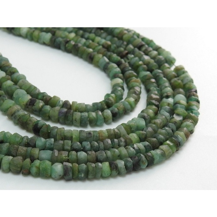 Natural Emerald Smooth Roundel Beads/Matte Polished/Handmade/Loose Stone/16Inch 4MM Approx/Wholesale Price/New Arrival PME(B12) | Save 33% - Rajasthan Living 5