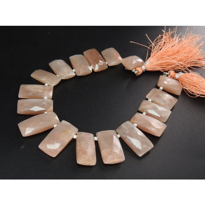 Natural Peach Moonstone Faceted Briolettes,Rectangle,Baguette,16Piece Strand 23X12To17X10MM Approx,Wholesaler,Supplies (pme)BR8 | Save 33% - Rajasthan Living 11