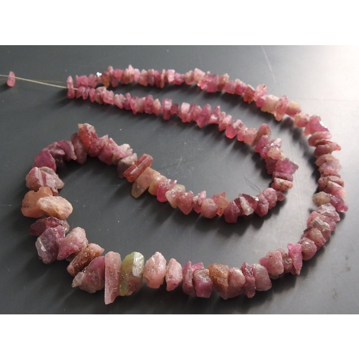 Natural Pink Tourmaline Rough Beads,Chip,Uncut,Nuggets,Anklet,Loose Raw,Minerals Stone,Wholesaler,Supplies 16Inch 12X8To5X3MM Approx PME-RB2 | Save 33% - Rajasthan Living 5