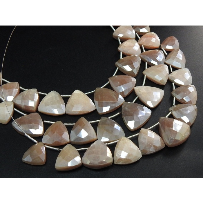 Peach Moonstone Coated,Triangles,Briolettes,Loose Stone,Handmade 11Piece 16X15To15X13MM Approx Wholesale Price New Arrival PMEBR8 | Save 33% - Rajasthan Living 7