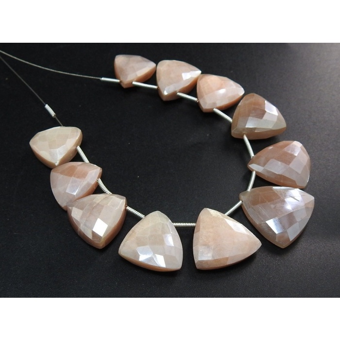 Peach Moonstone Coated,Triangles,Briolettes,Loose Stone,Handmade 11Piece 16X15To15X13MM Approx Wholesale Price New Arrival PMEBR8 | Save 33% - Rajasthan Living 9