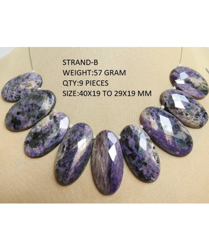 Charoite Faceted Cabochon,Oval Shape,Sideways Drill,Briolette,Loose Stone,Wholesale Price,New Arrival,100%Natural BR8 | Save 33% - Rajasthan Living 3