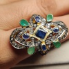 Christmas Gift Real Polki Diamond Ring, Natural Pave Diamond Ring,Ruby Diamond Ring, Gold Over 925 Fine Silver Ring for Woman | Save 33% - Rajasthan Living 13