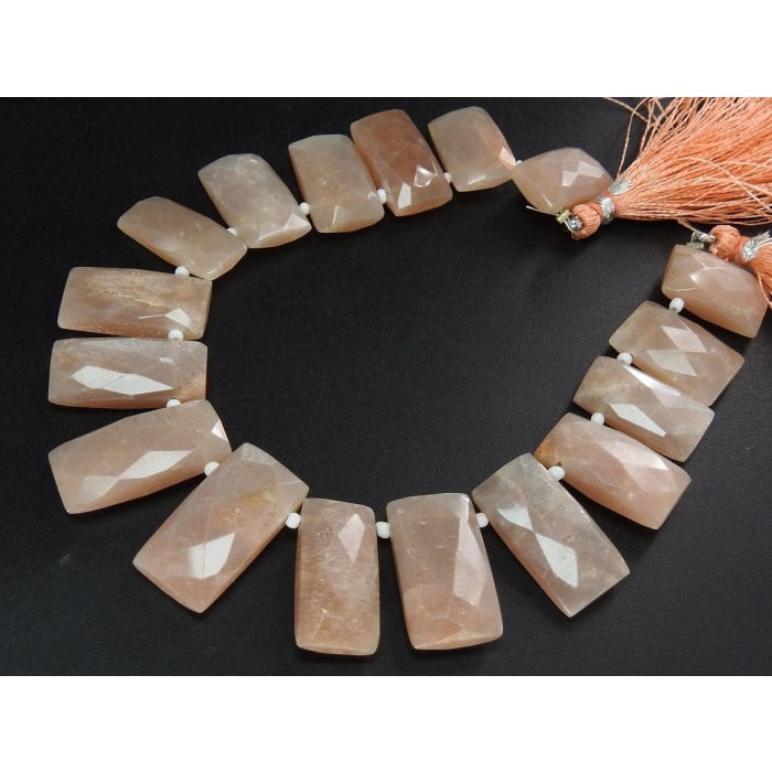 Natural Peach Moonstone Faceted Briolettes,Rectangle,Baguette,16Piece Strand 23X12To17X10MM Approx,Wholesaler,Supplies (pme)BR8 | Save 33% - Rajasthan Living 5