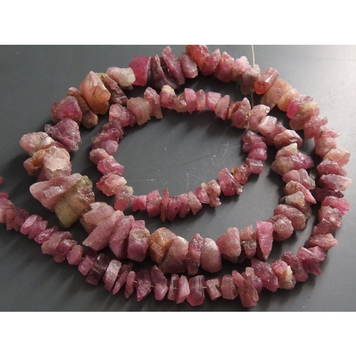 Natural Pink Tourmaline Rough Beads,Chip,Uncut,Nuggets,Anklet,Loose Raw,Minerals Stone,Wholesaler,Supplies 16Inch 12X8To5X3MM Approx PME-RB2 | Save 33% - Rajasthan Living 6